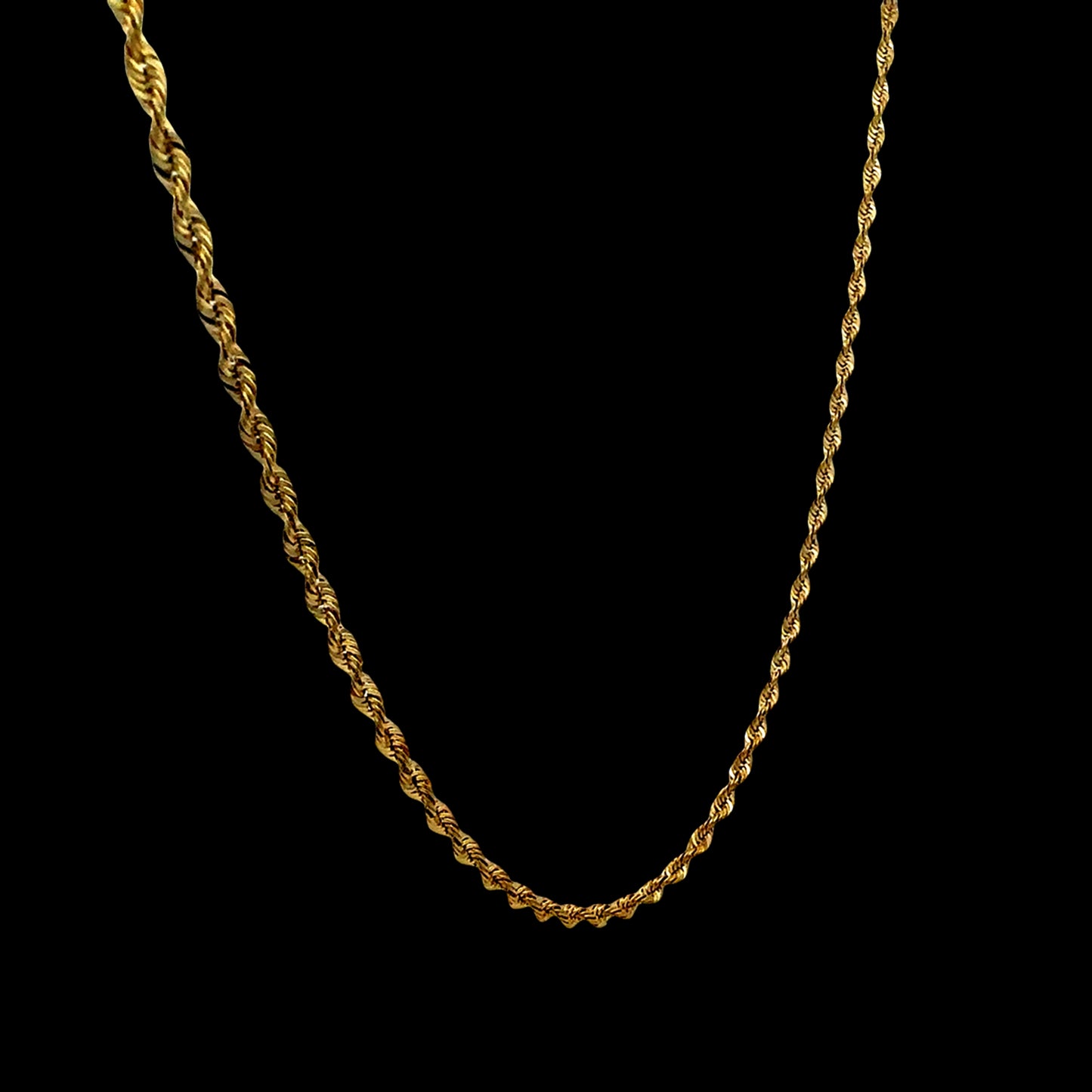 14K Yellow Gold Rope Chain Necklace 2.5mm