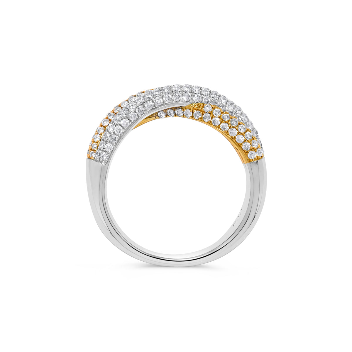 0.91 ct. t.w. Braided Twist Diamond Pavé Ring in 14K White Gold