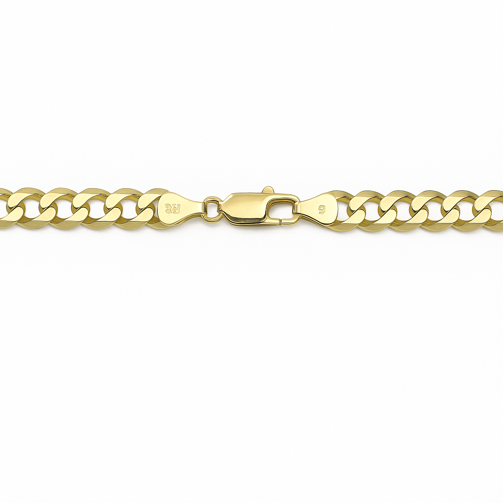 10K Yellow Gold Curb Link Necklace 4.5mm