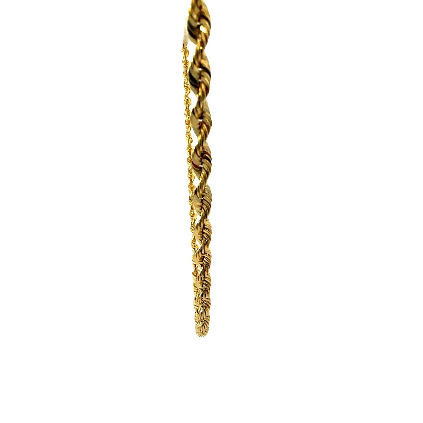 14K Yellow Gold Diamond Cut Rope Chain Necklace 4.5MM