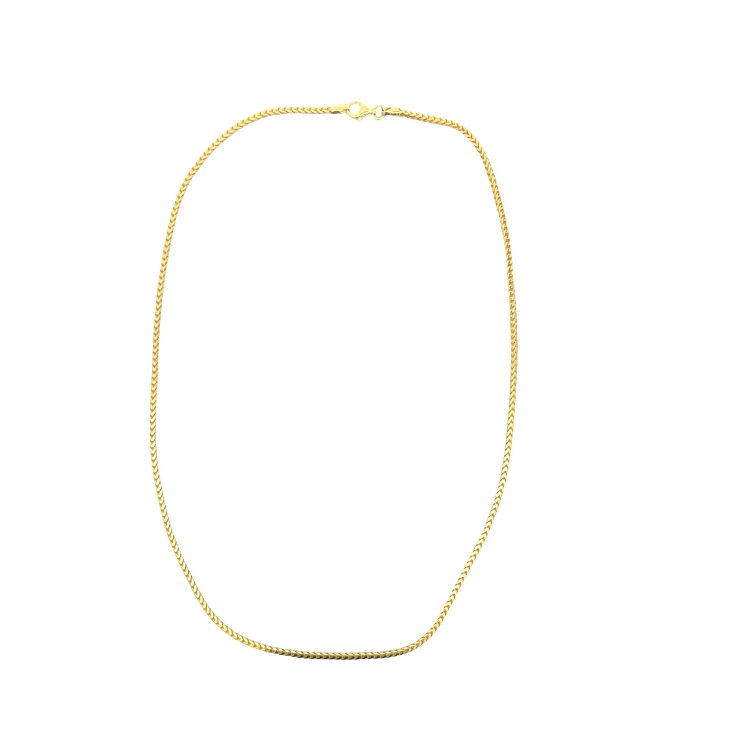 Sterling Silver Franco Necklace 18" 14K Yellow Gold Plated