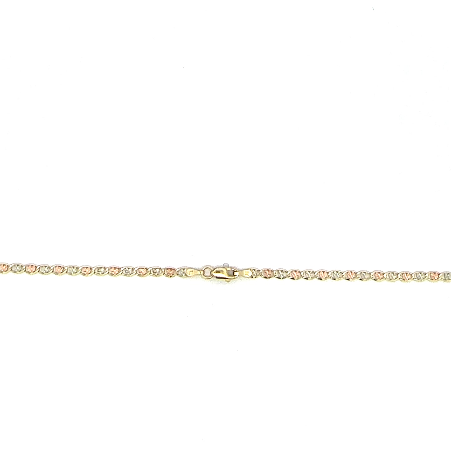 14K Tri-Color Gold Valentino Heart-Link Necklace, 20" – 2.6mm