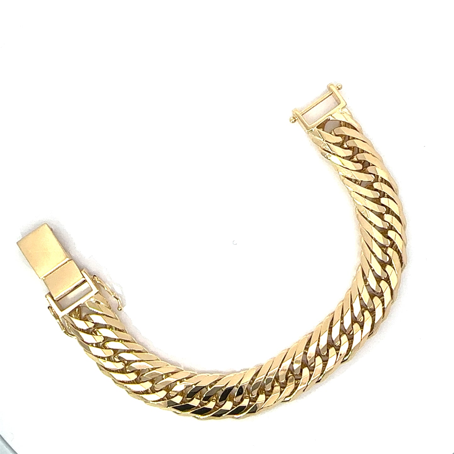 Men’s 18K Yellow Gold Japanese-Cut Franco Bracelet 15mm