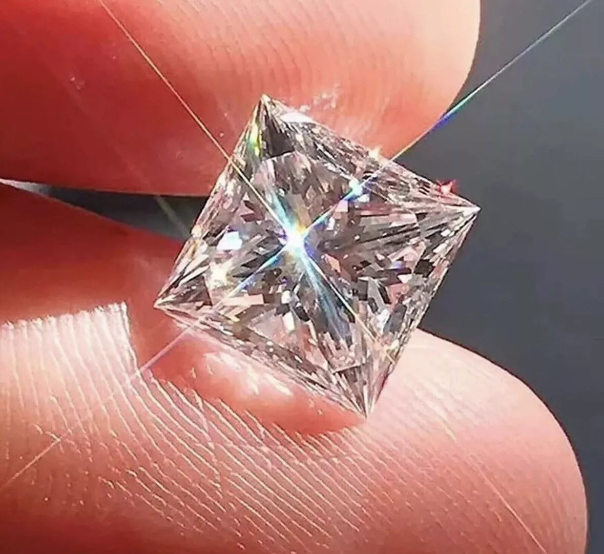 Lab Grown 2.12 Ct PRINCESS Cut IGI Certified CVD Diamond D Color VS1 Clarity