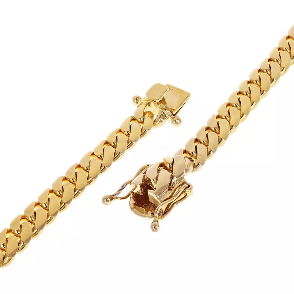 Men's 14k Yellow Gold Solid Miami Cuban Link Chain Bracelet 8.5" 9mm 51.00 grams