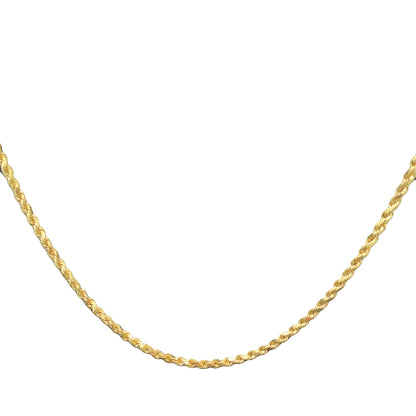 14K Diamond-Cut Rope Gold Chain, 16 in, 2.2 mm