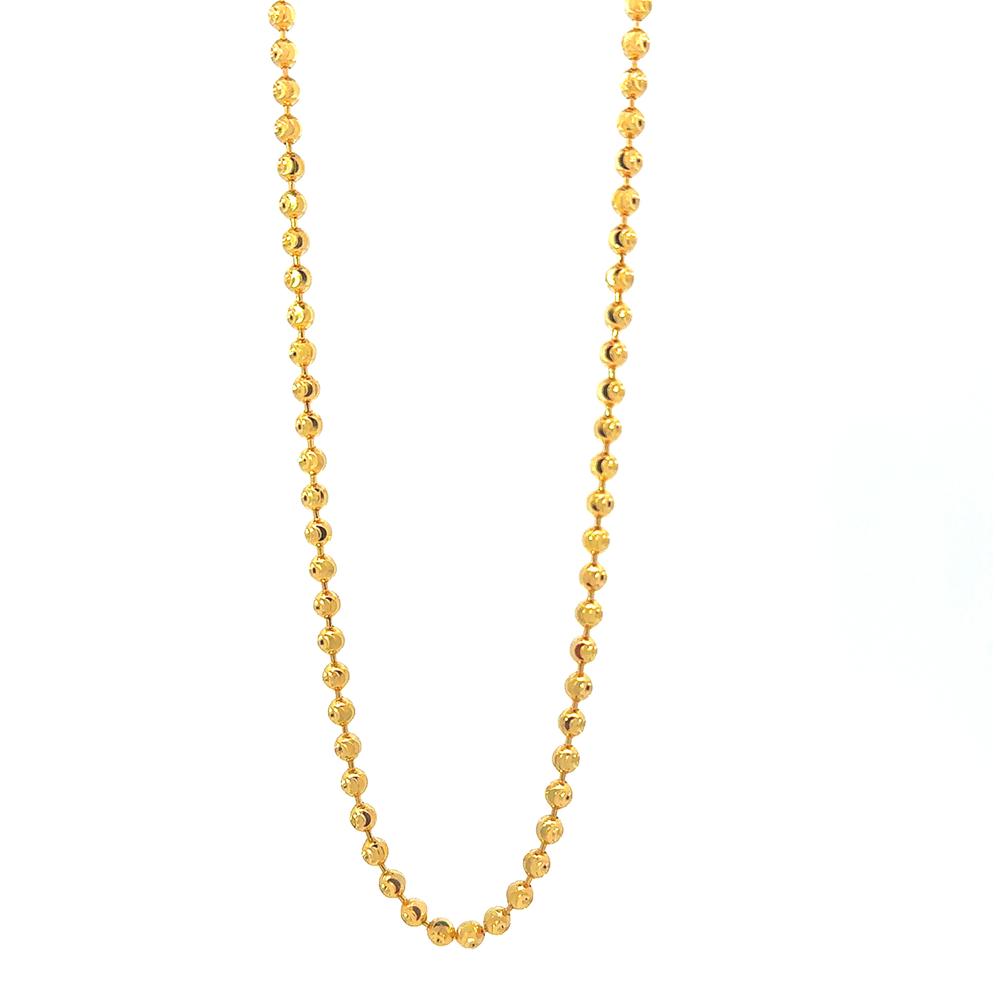 14K Yellow Gold 3mm Moon Link Chain Necklace 20 Inch