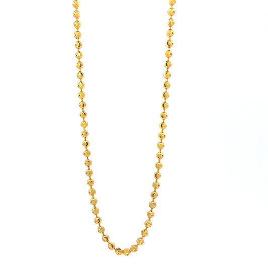 14K Yellow Gold 3mm Moon Link Chain Necklace 20 Inch