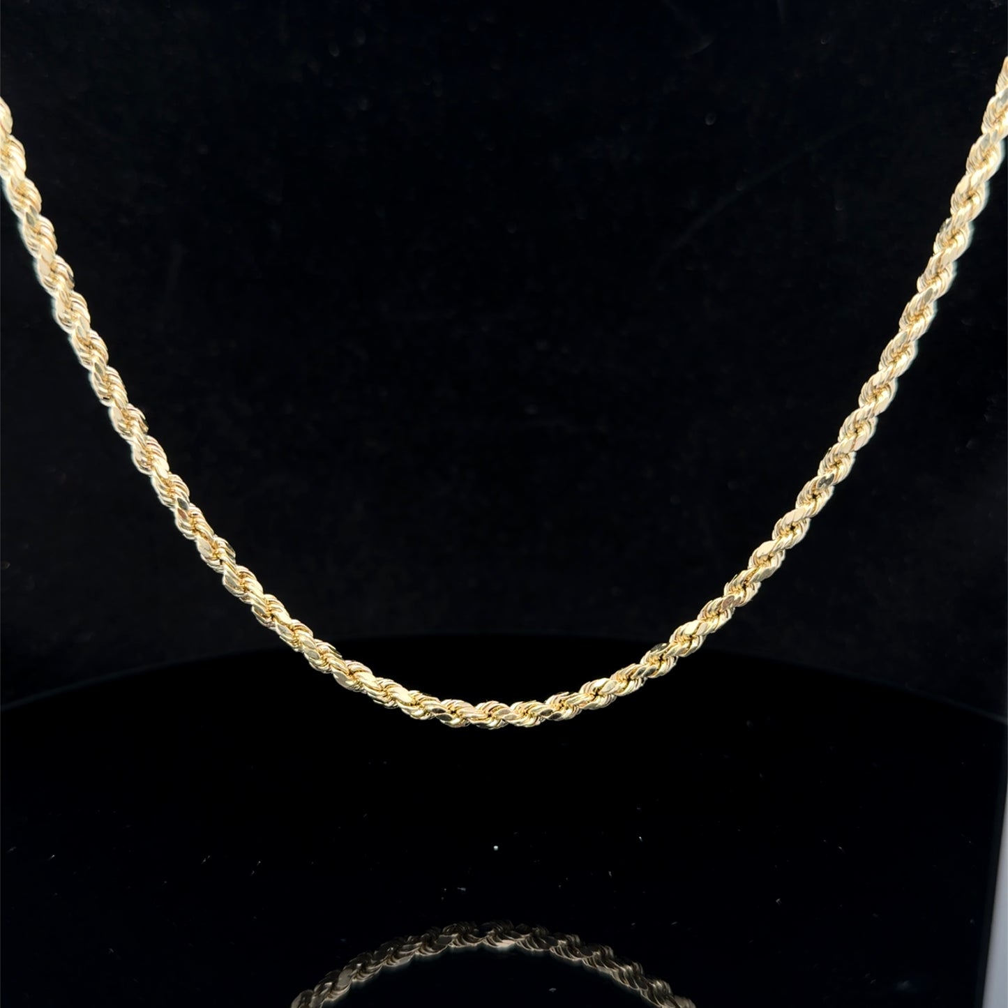 Diamond Cut Rope Chain Necklace 3.5mm 22 Inch