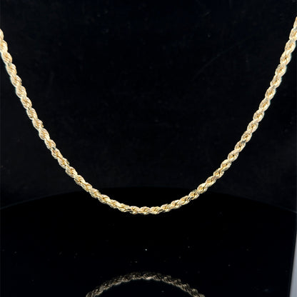 14K Gold Diamond-Cut Rope Chain Necklace, 3.5 mm