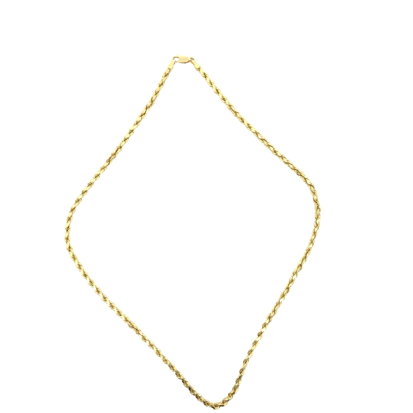 Diamond Cut Rope Chain Necklace 3.5mm 22 Inch