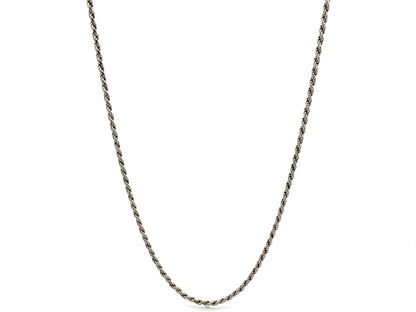Rope Chain Necklace, 1.8 mm, Rhodium-Plated Sterling Silver, Approx. 18 in