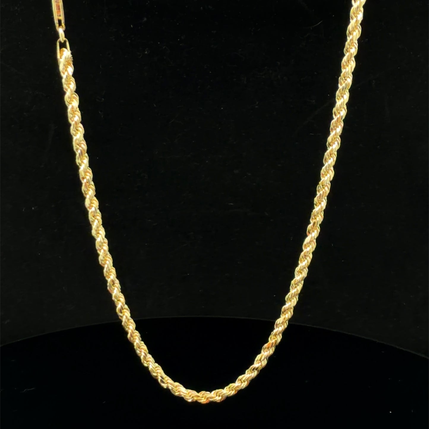 Diamond Cut Rope Chain Necklace 3.5mm 24 Inch