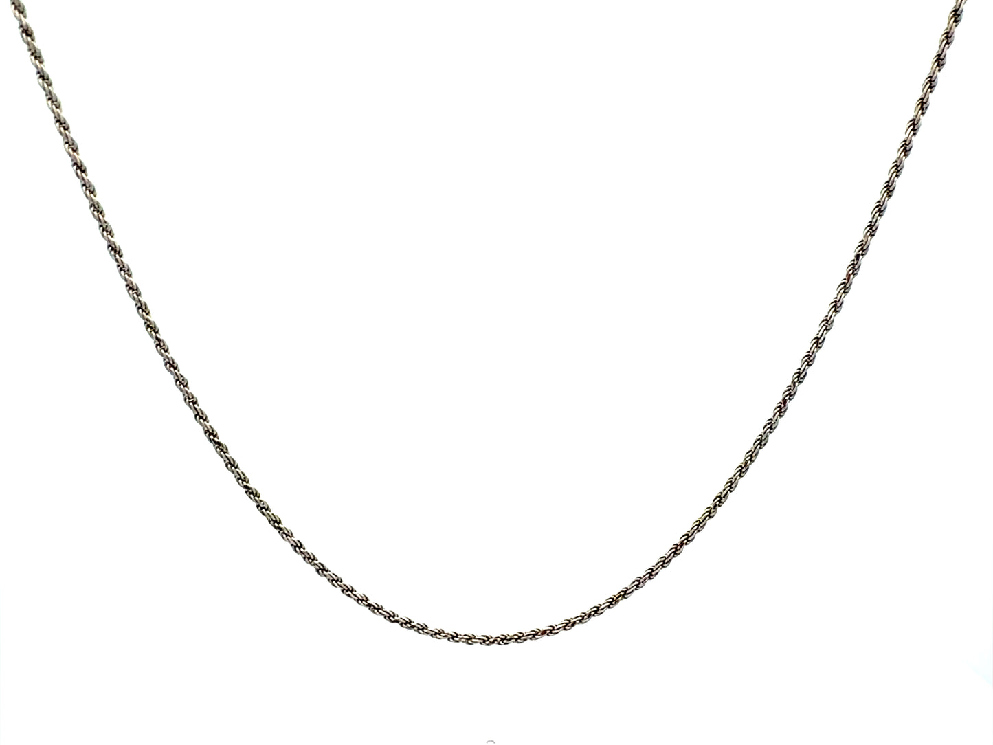 Sterling Silver Rope Chain Necklace – 24 in, 2 mm, 7.8 g