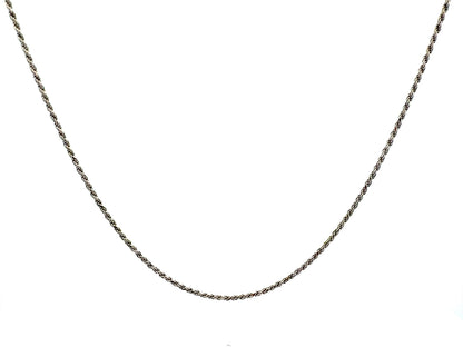 Sterling Silver 2 mm Rope Chain Necklace, 22 in