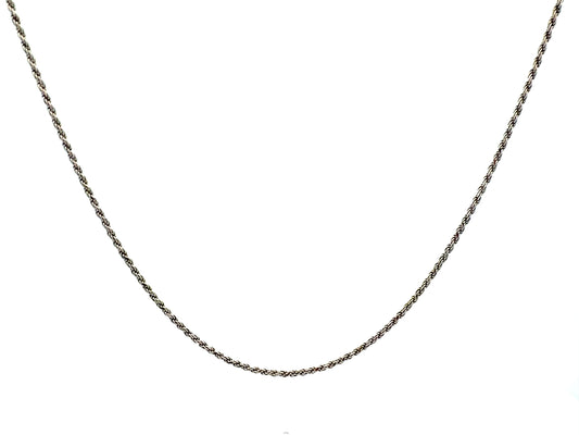 Sterling Silver Rope Chain Necklace – 24 in, 2 mm, 7.8 g