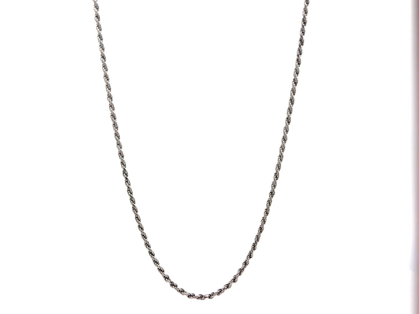 20 Inch Sterling Silver Rope Chain Necklace