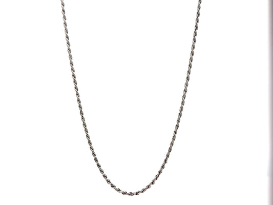 20 Inch Sterling Silver Rope Chain Necklace