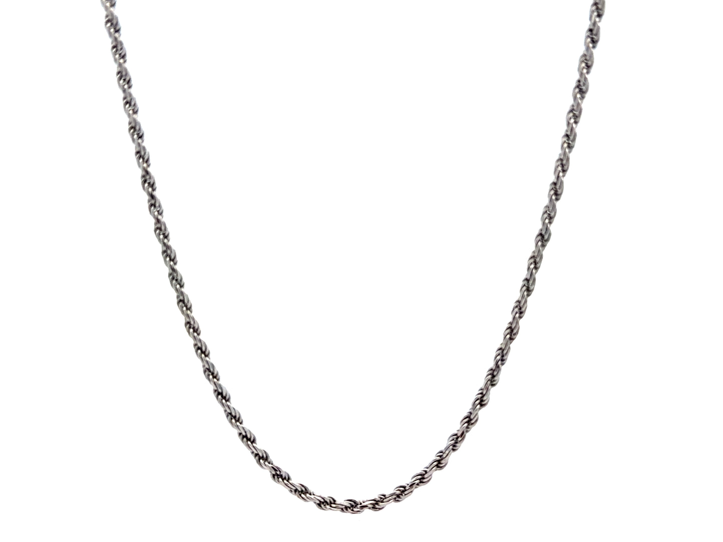 20 Inch Sterling Silver Rope Chain Necklace