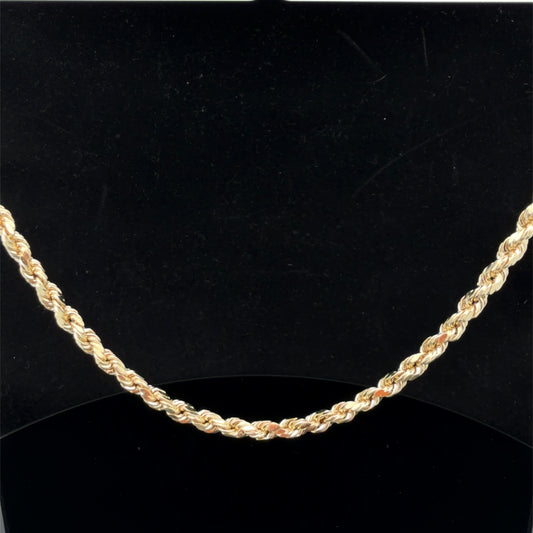 14K Diamond-Cut Rope Gold Chain 2.2mm 18"