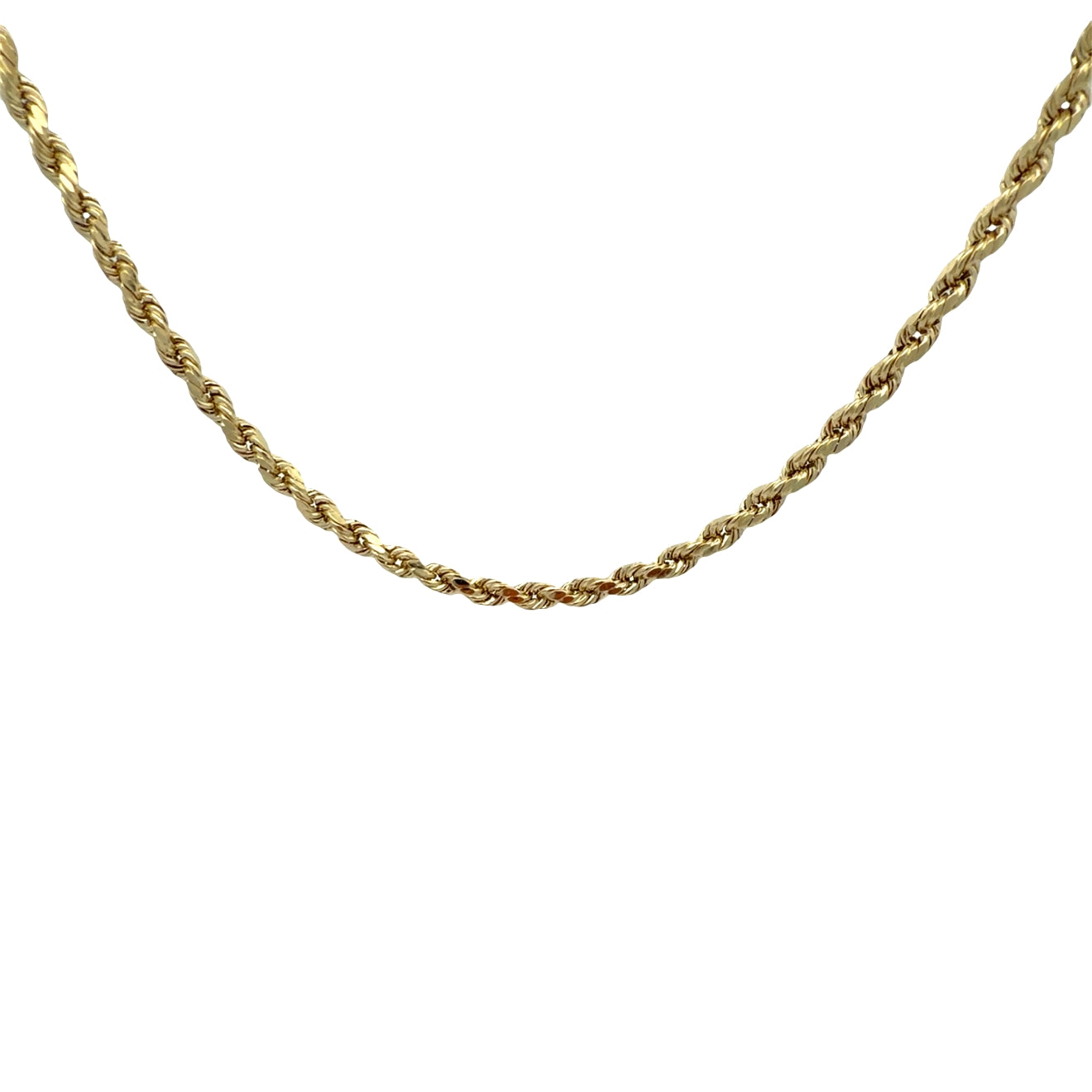 14K Diamond-Cut Rope Gold Chain 3mm 24"