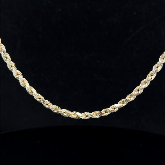 14K Diamond-Cut Rope Gold Chain 3.25mm 22"