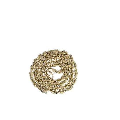 14K Yellow Gold Diamond-Cut Rope Chain, 4 mm