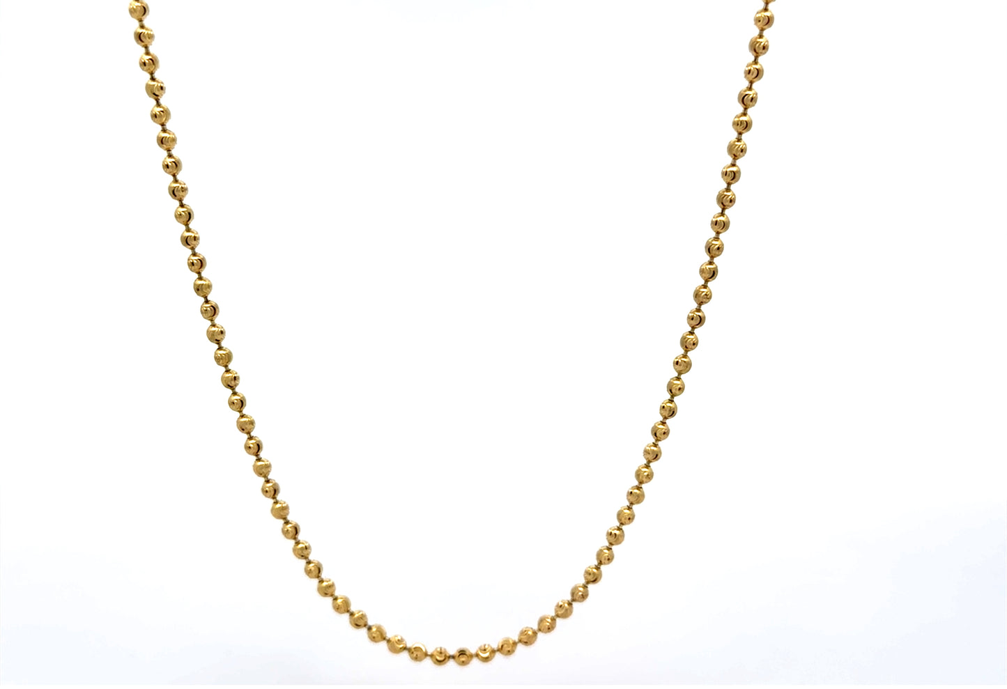 14K Diamond-Cut Moon Gold Chain 2mm 20"
