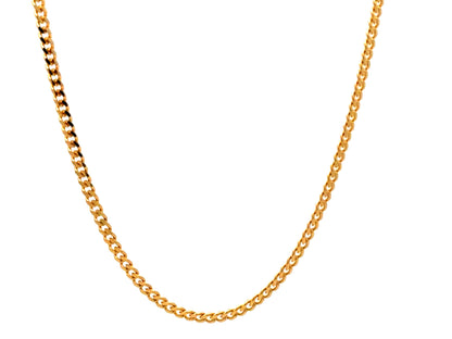 14K Gold 2.3 mm Diamond-Cut Miami Cuban Link Chain, 18 in
