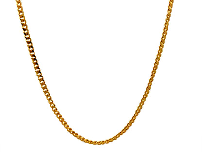 14K Gold 2.3 mm Diamond-Cut Miami Cuban Link Chain, 18 in