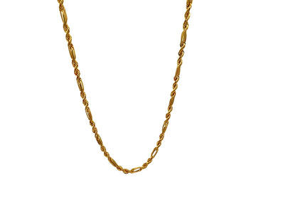 14K Gold Figaro Rope-Link Chain, 20 in, 4 mm