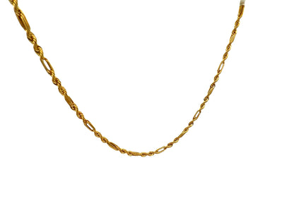 14K Gold Figaro Rope-Link Chain, 20 in, 4 mm