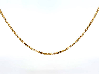 14K Box Link Gold Chain, 20 in, 2 mm