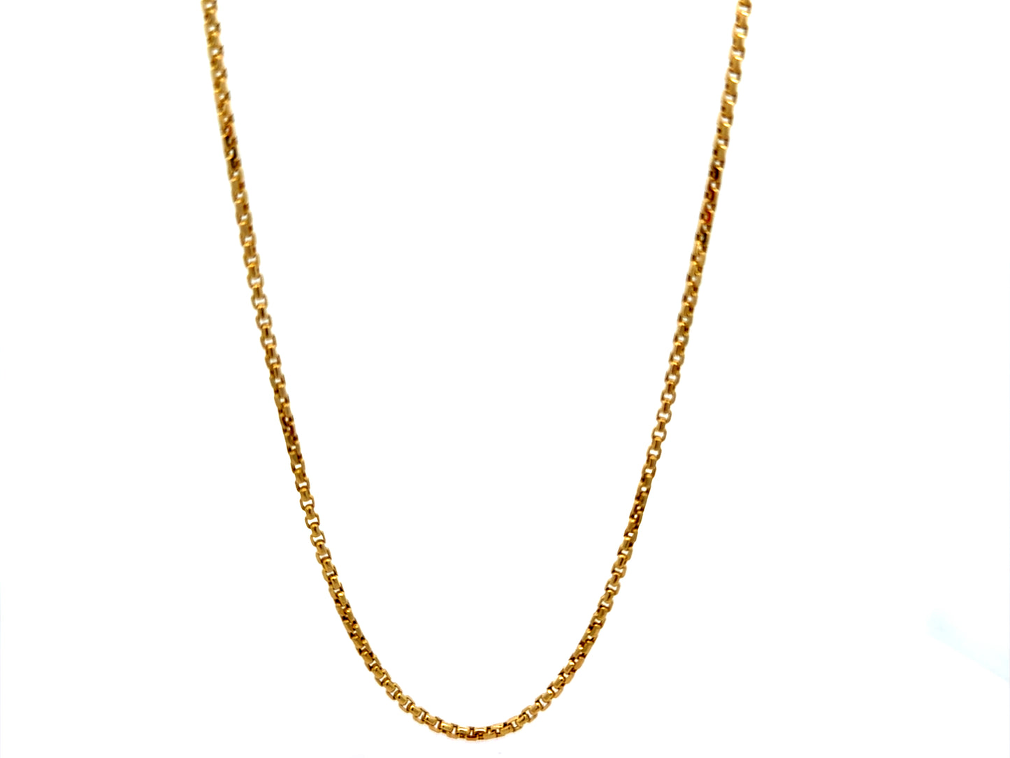 14K Box Link Gold Chain 2mm 20"