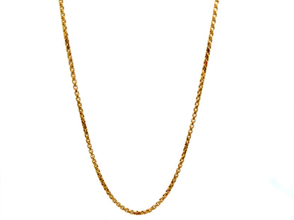 14K Box Link Gold Chain, 20 in, 2 mm