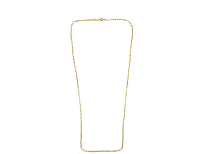 14K Box Link Gold Chain, 20 in, 2 mm