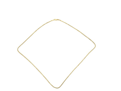 14K Box Link Gold Chain, 20 in, 2 mm