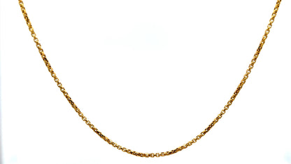14K Box Link Gold Chain, 20 in, 2 mm