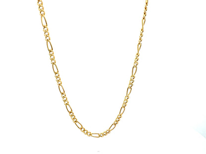 14K Gold 4 mm Figaro Link Chain, 22 in