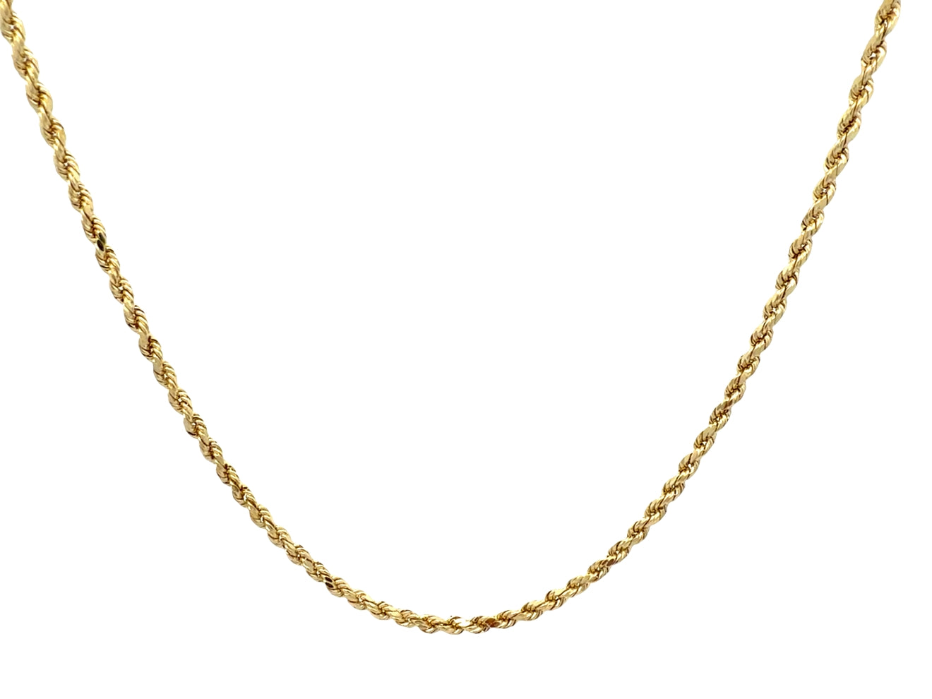 Diamond Cut Rope Chain Necklace 18 Inch