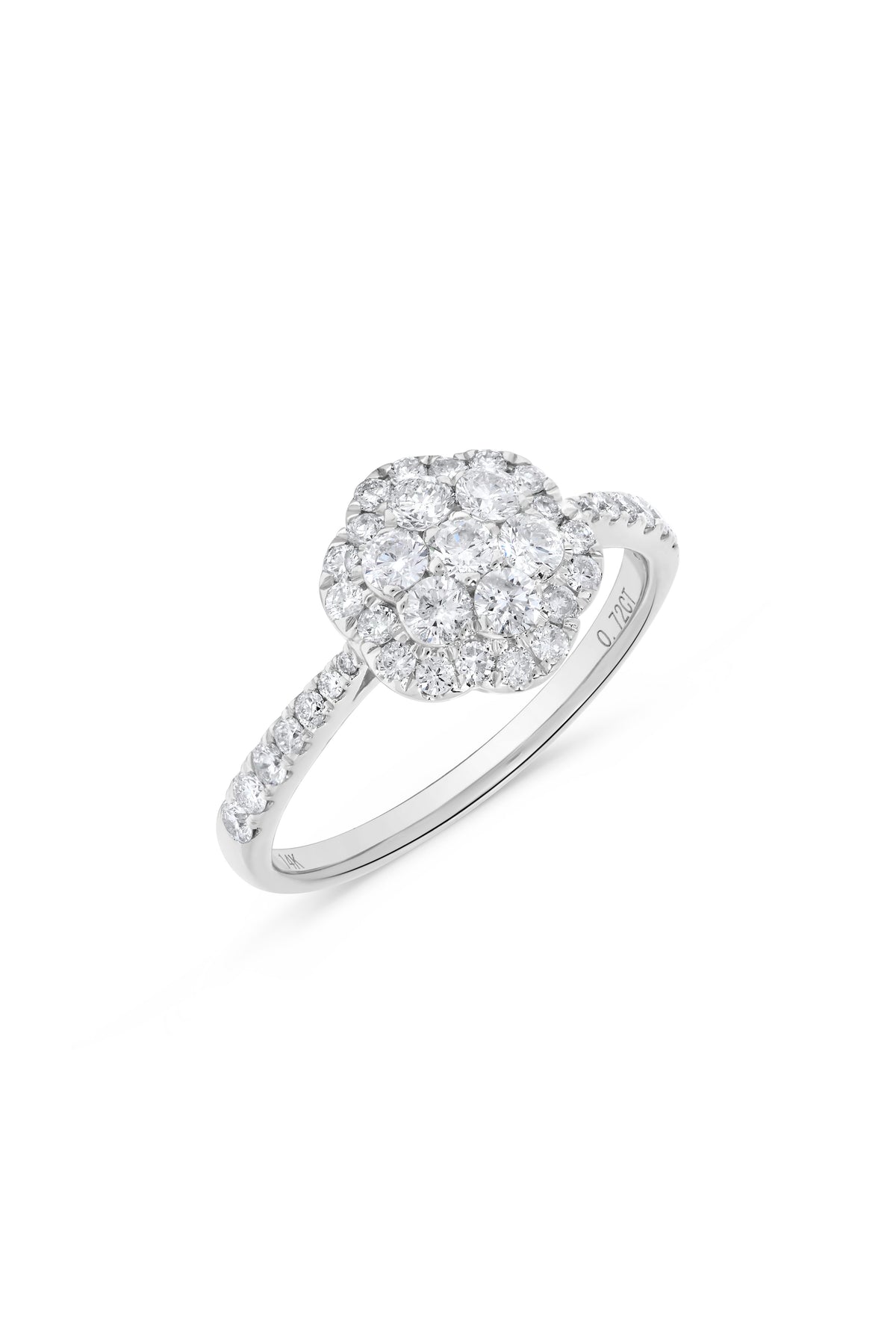 0.72 ct. t.w. Floral Round Diamond Cluster Ring in 14K White Gold