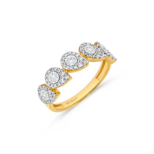0.40 ct. t.w. Pear-Shaped Miracle Diamond Stack Ring in 14K Two Tone Gold