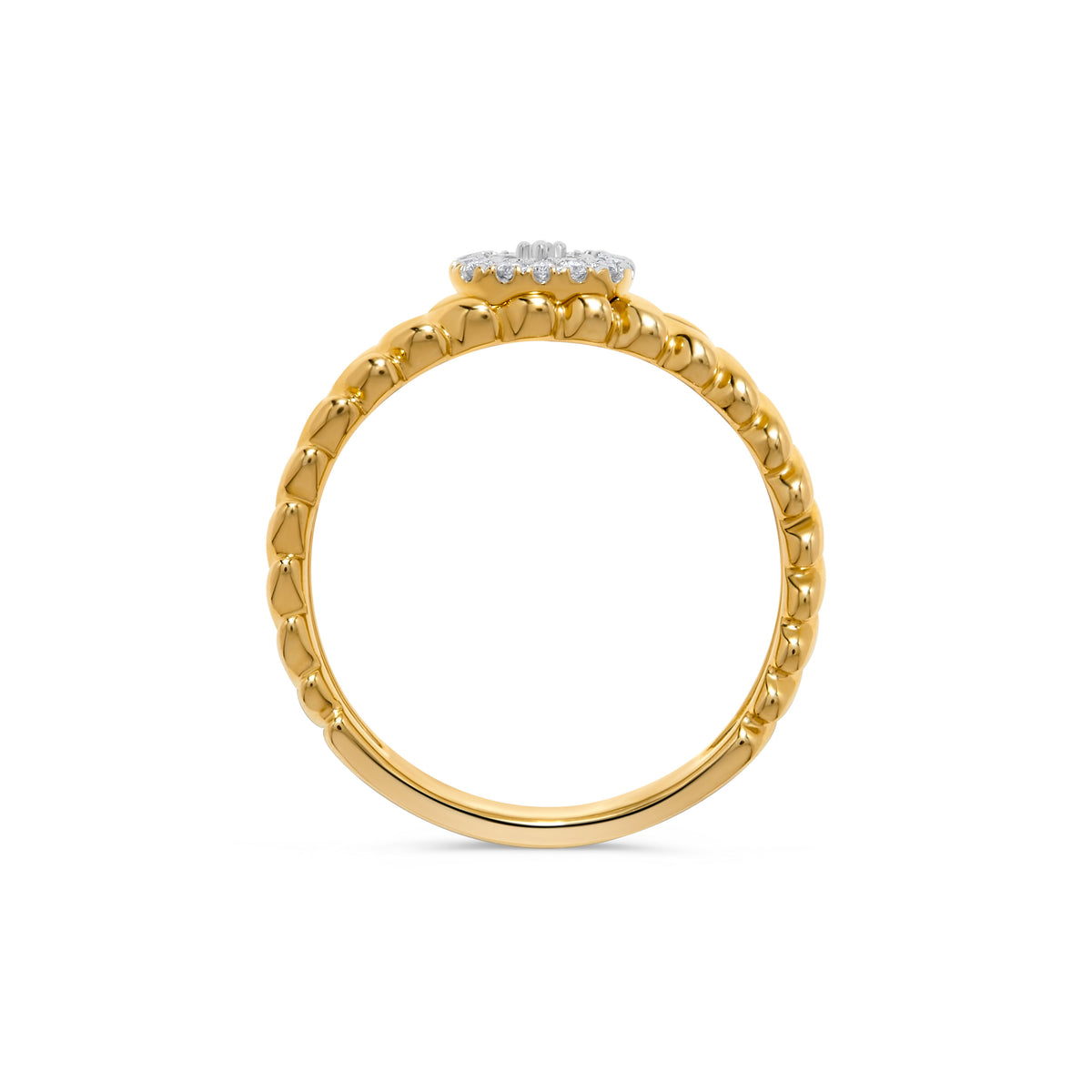 0.21 ct. t.w. Diamond Cluster Gold Swirl Stack Ring in 14K Yellow Gold