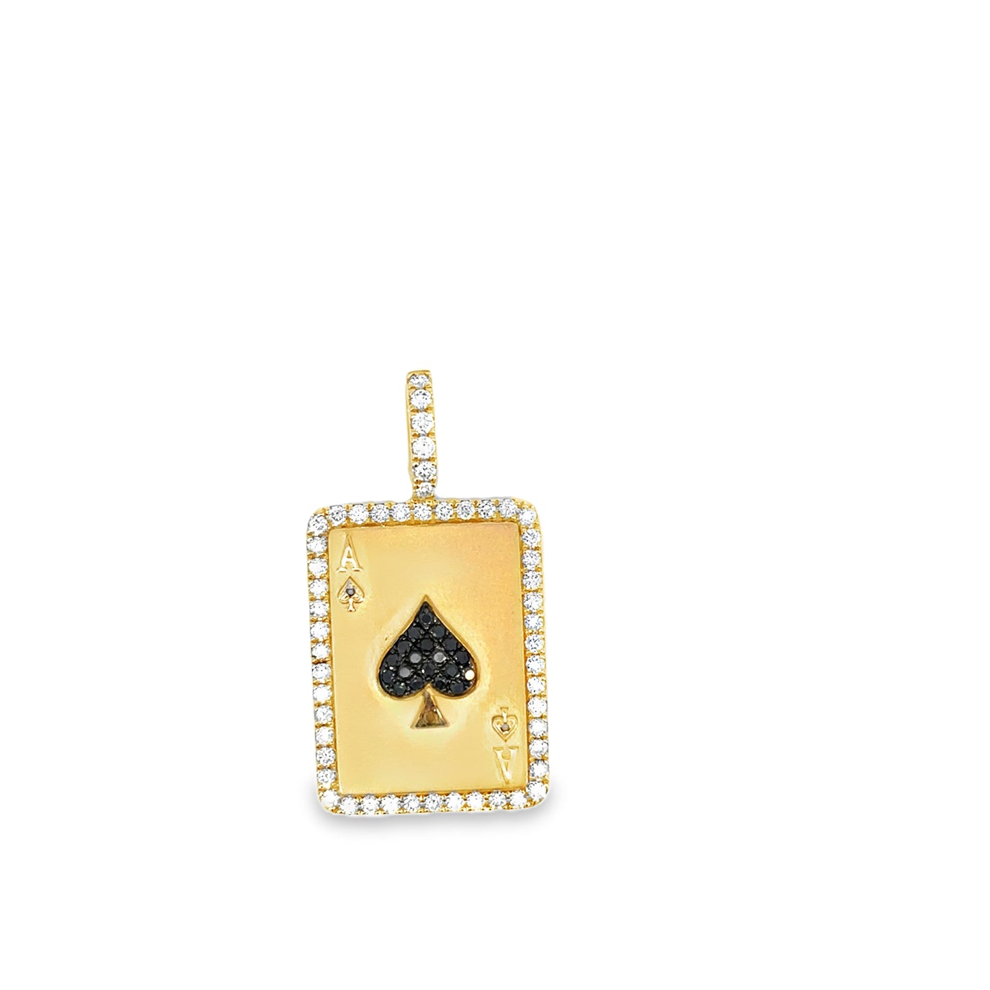 14K Gold Ace of Spades Diamond Pendant 1.00ct VS1 6g