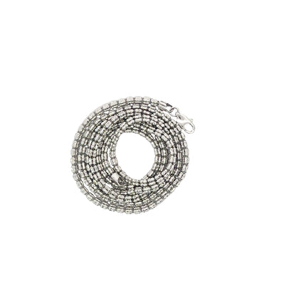14K White Gold Diamond-Cut Ice Chain Necklace, 24 in