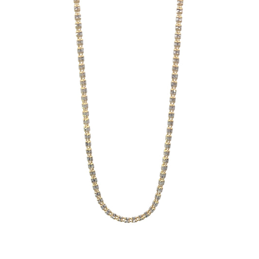 14K Yellow Gold Diamond cut Ice Chain 18 Inch 2.3mm 8 Grams