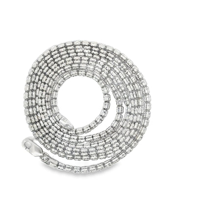 14K White Gold Diamond-Cut Ice Chain Necklace, 26 in, 2.5 mm