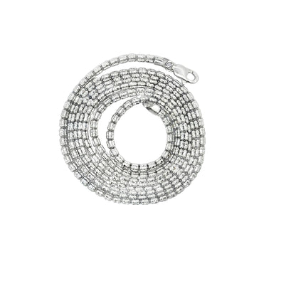 14K White Gold Diamond-Cut Ice Chain Necklace, 26 in, 2.5 mm