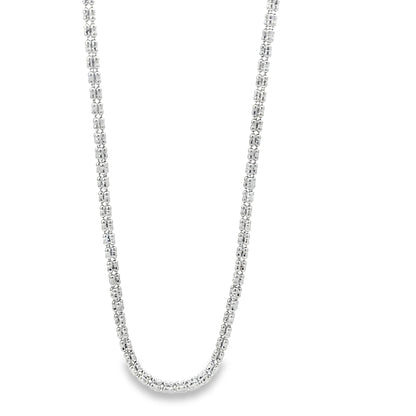 14K White Gold Diamond-Cut Ice Chain Necklace, 26 in, 2.5 mm