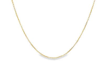 14K Box Link Gold Chain, 2 mm, 20 in